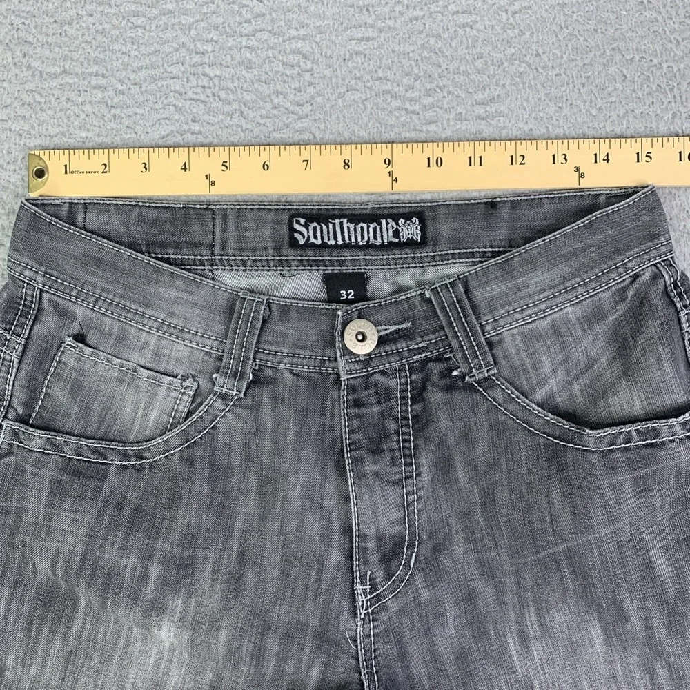 Southpole Authentic Collection Men's Jeans Baggy Streeked Blk RN82628 Size 32x26
